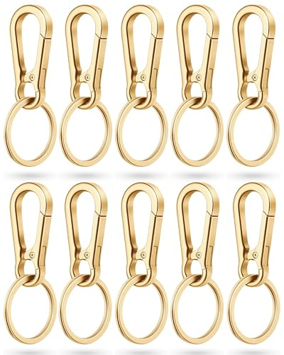 1/3/10 Stück Set Schlüsselkarabiner mit Schlüsselringe Clip Schlüsselanhänger Robuster Metall Karabinerhaken mit Schnapphaken Schlüssel Keychain starker Schnappkarabiner
