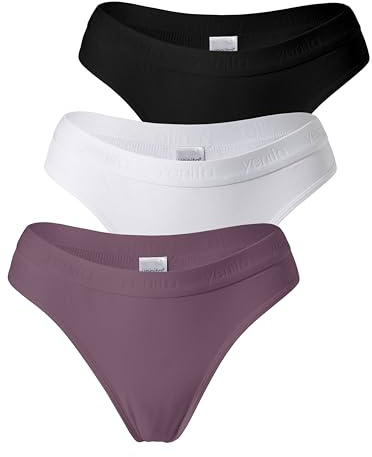 Yenita Damen Bustier, Hüftslip oder String -Baumwolle- 3er Set Sports Collection Unterwäsche - Sportliches Bustier & Slips für Alltag, Freizeit & leichte Sportaktivitäten wie Yoga/Pilates