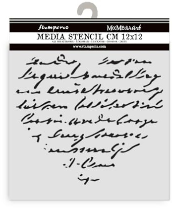 Stamperia - Thick Stencil for Scrapbooks, Albums, Cards, Bullet Journals, and More, Flexible Material, Easy to Clean, Perfect for Crafts and Gifting (Family, Heart with Writing)