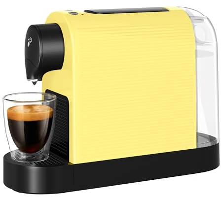 Tchibo Cafissimo „Pure plus“ Kaffeemaschine Kapselmaschine für Caffè Crema, Espresso und Kaffee | 0,8l | 1250 Watt | 11,9 x 33,7 x 24 cm | Limited Edition Lemon Splash
