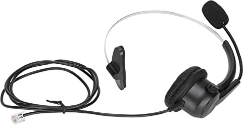 Pongnas Cuffia Telefonica RJ9 a 330° con Microfono a Cancellazione di Rumore per Uso Domestico e Call Center