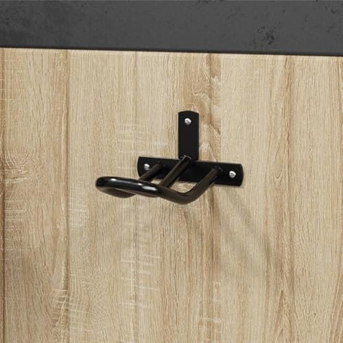 Ordellia Trensenhalter Wandmontage Schwarz Eisen, pulverbeschichtet, 13 x 13 x 7,5 cm, Halter für Zaumzeug, Trense, Halfter, Zügel, Stall, Sattelkammer, Scheune, Garage, Ordnung