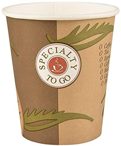 Papstar Hartpapierbecher / Papierbecher To go, (50 Stück), 0.2 l, stabil, beschichtete Pappe, ideal für unterwegs, optional ist ein Deckel erhältlich, für Heißgetränke (Kaffee, Tee, Glühwein) #14808