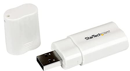 StarTech.com Tarjeta de Sonido Estéreo USB Externa Adaptador Conversor - 1x USB A Macho - 2x Mini-Jack Hembra - Blanco