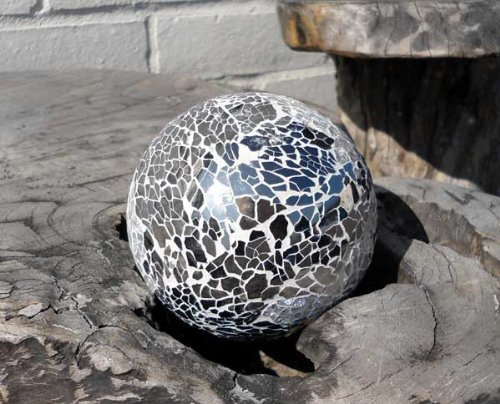 Ginger Interiors Mosaik-Kugel, Glas, Kugel, 8.5 cm, Abstrakt, Modern, Poliert