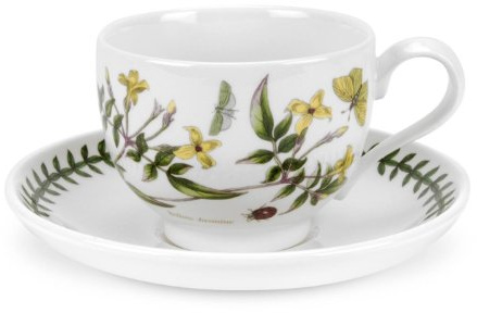 Portmeirion Botanic Garden - Teacup & Saucer Traditional Shape - Yellow Jasmine
