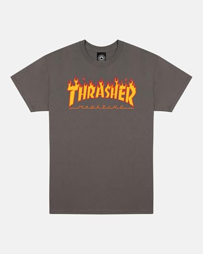THRASHER Flame T-Shirt für Herren XL Kohlegrau