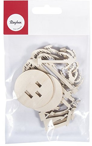 Rayher 46120000 Holz-Steckteile Krippe, 4,5cm ø, 2 Motive, 4-6,5cm, SB-Btl