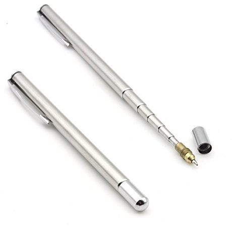 SWTool wundervollem 2 Edelstahl-Stift Größe Pocket Laserpointer mit Clip – Hand Pointer ausziehbar Teleskop-Learning Resources Pointer Handheld Presenter Klassenzimmer Whiteboard Pointer