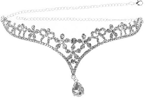Lurrose Braut Kopf Kette Stirn Stirnband Schmuck Kopfschmuck Haarschmuck für Hochzeit (Silber)
