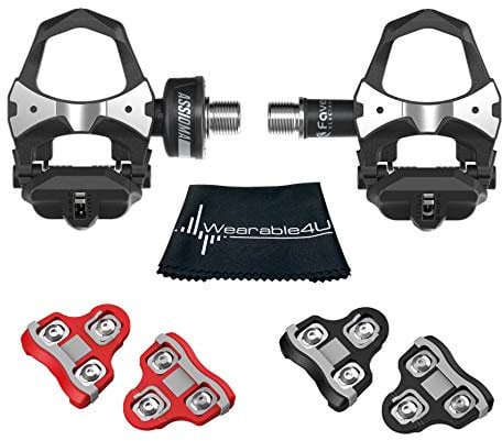 Wearable4U - Favero Assioma Uno Pedal Based Cycling Power Meter with Extra Cleats and Cleaning Cloth Bundle
