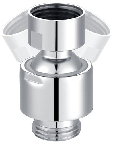 Hibbent All Metal Shower Head Swivel Ball Joint Adapter, Solid Brass Adjustable Shower Arm Connector, Showerhead Extension, Universal Showering Component, Polished Chrome