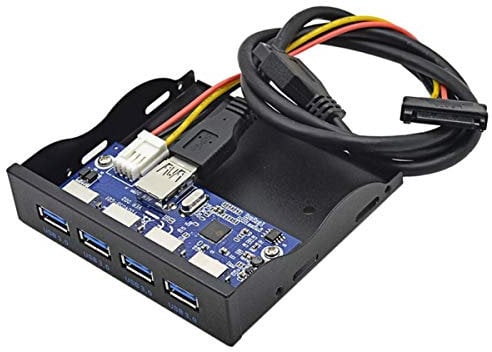 Cablecc USB 3.0 HUB 4 Ports Front Panel auf Motherboard 20pin Connector Kabel für 3,5 Zoll Diskettenschacht
