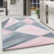 HomebyHome Teppich Wohnzimmer 120x170 cm Rosa Geometrisch Abstrakt Design - Schlafzimmer Teppich Kurzflor Extra Weich Pflegeleicht Teppiche für Küche Esszimmer Jugendzimmer Kinderzimmer