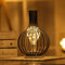 Black Metal Wire Table Lamp, Modern Iron Basket Style Night Light, Retro Battery Operated Bedside Table Lamp for Bedroom