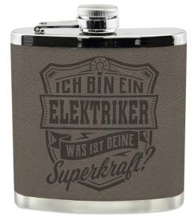 History & Heraldry Echter Kerl Flachmann Elektriker - individuell und personalisiert mit Gravur, Name und Spruch