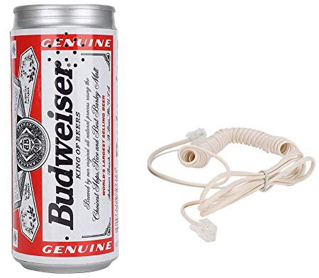 VBESTLIFE Telefono alla Moda a Forma di lattina Telefono con Cavo dal Suono Chiaro Regalo Creativo Telefono Fisso da Tavolo Telefono per Amanti o Amici(per Budweiser Beer)