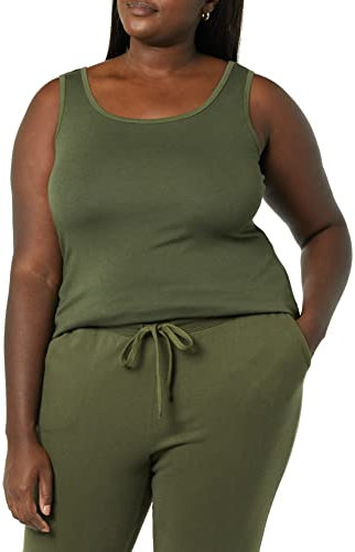 Amazon Essentials Camiseta de tirantes de talla grande Mujer, Verde Oliva, XXL Grande