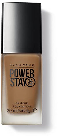 Avon Power Stay 24-Stunden-Foundation, mittelbeige, dauerhafte komfortable Abdeckung, die nicht verblasst oder verschmiert, 30 ml