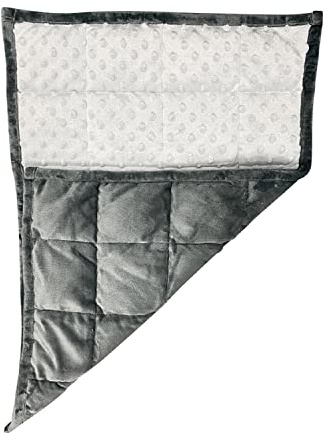 Playlearn Weighted Lap Blanket - Soft Grey Velour Material - 61cm - 2.3KG