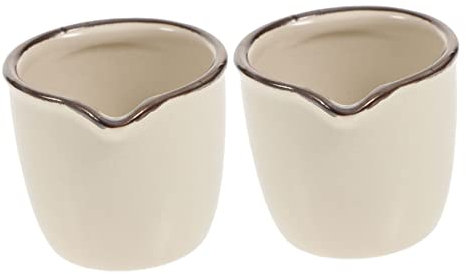 Ciieeo 2 Pièces petite tasse de lait pichet à lait cruche en métal tasses à café tasses à expresso café expresso crème cruche à café tasse en céramique Commercial poêle Coupe cafetière