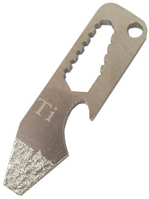Titanium EDC Multi Tool with Bottle Opener, Pry Bar, and Flathead Screwdriver Tip, Fits Key Ring (1 pc)