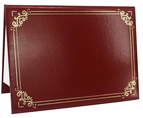 GraduatePro Certificate Holder A4 Diploma Cover Gold Border Document Padded Graduation University Paper Smooth Maroon