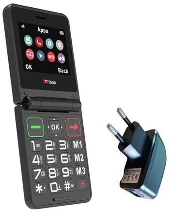 TTfone TT660 Teléfono móvil para Personas Mayores - Diseño Plegable, Botones Grandes, Asistencia de Emergencia, Larga duración de batería (con Cargador de Red)