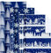 Wikadlik Weihnachts-Geschenkpapierrolle, 3 Mini-Rollen, blau-weißes Geschenkpapier, Weihnachtsbaum/Schneeflocken/Rentier-Design – 43,5 cm x 3 m pro Rolle