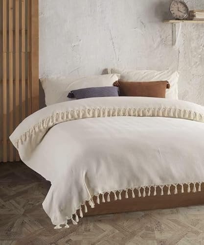 BOHORIA® Tagesdecke 220x240 cm Tulum XXL | 100% Baumwolle | Oeko-Tex® | Wohndecke Sommerdecke - Baumwolldecke als Bett-Überwurf, Couch-Überwurf, Sofa-Decke | extra-groß (Natural Cotton, 220 x 240 cm)