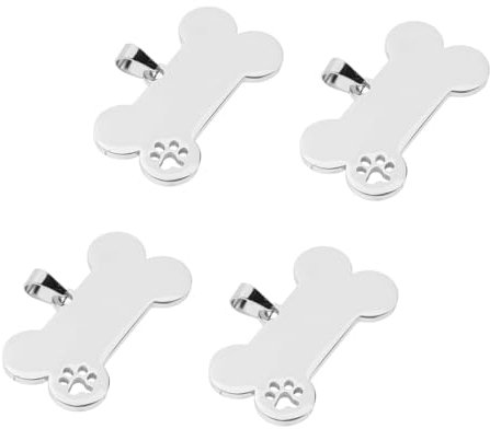 FONDOTIN Placas De Identificación Grabadas En Acero Inoxidable Ideales Para Perros y Gatos Datos De Contacto