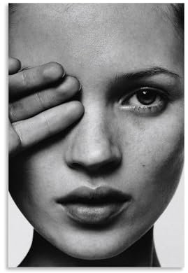 Kate Moss Poster auf Leinwand, Schwarz-Weiß, Wandkunst, Dekor, Wohnen, moderne Familienschlafzimmer-Poster und Drucke, 40 x 60 cm, ungerahmter Stil