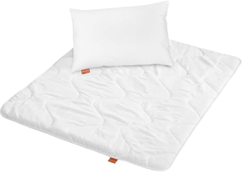 sleepling Kinderbetten Set medium, Ganzjahresdecke und Kopfkissen | Kinderbettdecke 100 x 135 und Kinderkopfkissen 40x60 cm, Bettdecke, Made in EU, OEKO-TEX, Basic 100
