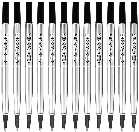 Parker Nachfüllmine für Rollerball mit mittlerer Spitze | schwarz | 12 Stück