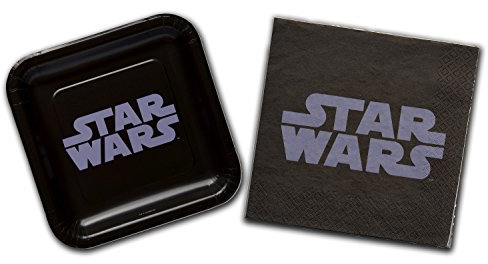 Star Wars - Set di piatti e tovaglioli per festa di compleanno, motivo: classico