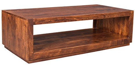 Woodkings® Couchtisch Milburn 116x57cm, Holz Akazie braun, Echtholz modern, Design, Massivholz Lounge Coffee Table günstig