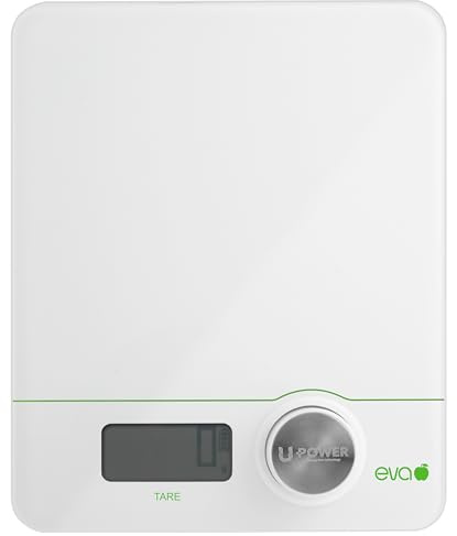 Bilancia da cucina digitale - Capacità 5kg - Precisione 1g - Superficie in vetro - Senza batterie (sistema dinamico cinetico)