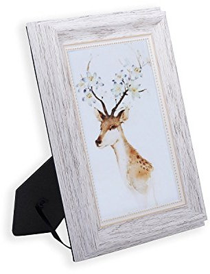 HUIXIANG Bilderrahmen 13x18cm Vintage Fotorahmen mit Glasscheibe Retro Bilderrahmen Rustikal für Foto Kann Aufgehängt Oder Tischplatte Geschenk für Hochzeit Jahrestag Freunde, Weiß