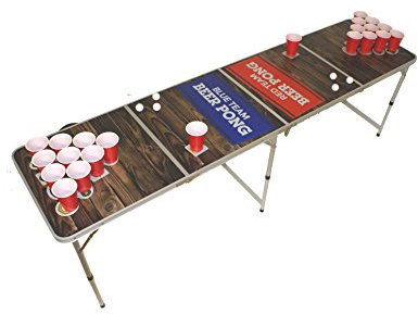 Beer Pong Tisch, Beer Pong Table inkl. Regelwerk, 6 Bällen und 22 Cups, 3