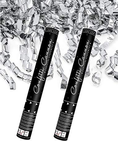 Luftschlangen Streamer Konfetti Kanone Umweltfreundlich Sehr Einfach zu Reinigen Auto-schmuck (2 X Silber 40 cm)