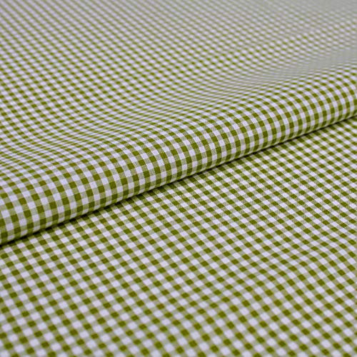 Stoff Meterware Karo 2x2 mm Baumwolle - Baumwollstoff, Züchen, Gingham, Bauernkaro, Kariert, Karomuster, Landhaus, Deko, Nähen, Basteln (Farngrün)