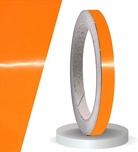 siviwonder Zierstreifen neon orange in 9 mm Breite und 10 m Länge für Auto Boot Jetski Modellbau Klebeband Aufkleber Dekorstreifen Folie Neonorange Neonaufkleber Fluor