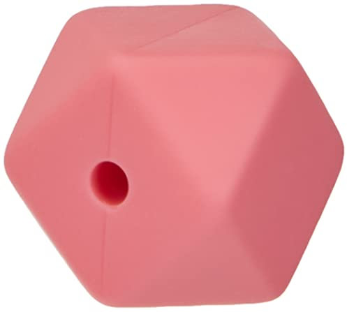 Rayher 14867258 Silikonperlen Hexagon, Rosa-Töne, 14 mm ø, Beutel 10 Stück, für verschiedene Accessoires