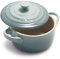 Le Creuset Stoneware Mini Round Cocotte with Lid, 8 oz., Sea Salt
