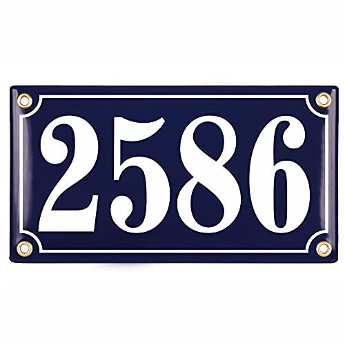 Placas de Dirección – Ceramica Numeros Casa Exterior Personalizada – 12x22 cm (Azul)