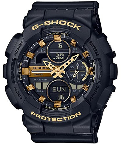 Casio Unisex Quartz Armbanduhr, 49.00mm Gehäusegröße mit schwarz analog/digital Zifferblatt und schwarz Plastic/Resin Strap Armband GMA-S140M-1AER