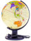 Raylu Paper - Globus beleuchtet und drehbar, Kartografie und Meridian, Zifferblatt der spanischen Welt, cremefarben, 25 cm