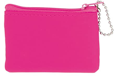 Porte-monnaie pour homme porte-clés femme avec fermeture éclair éclair Soldi Monete Chaîne, fuchsia