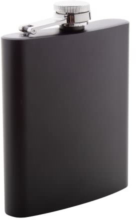 Flachmann - Whisky Alkohol Flachmann - Flachmann - Edelstahl (200ml - Mattschwarz)