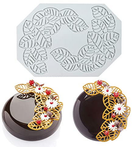 Moules en silicone pour bricolage, tapis dentelle 3D feuilles d'arbre creux pour fondant et dentelle